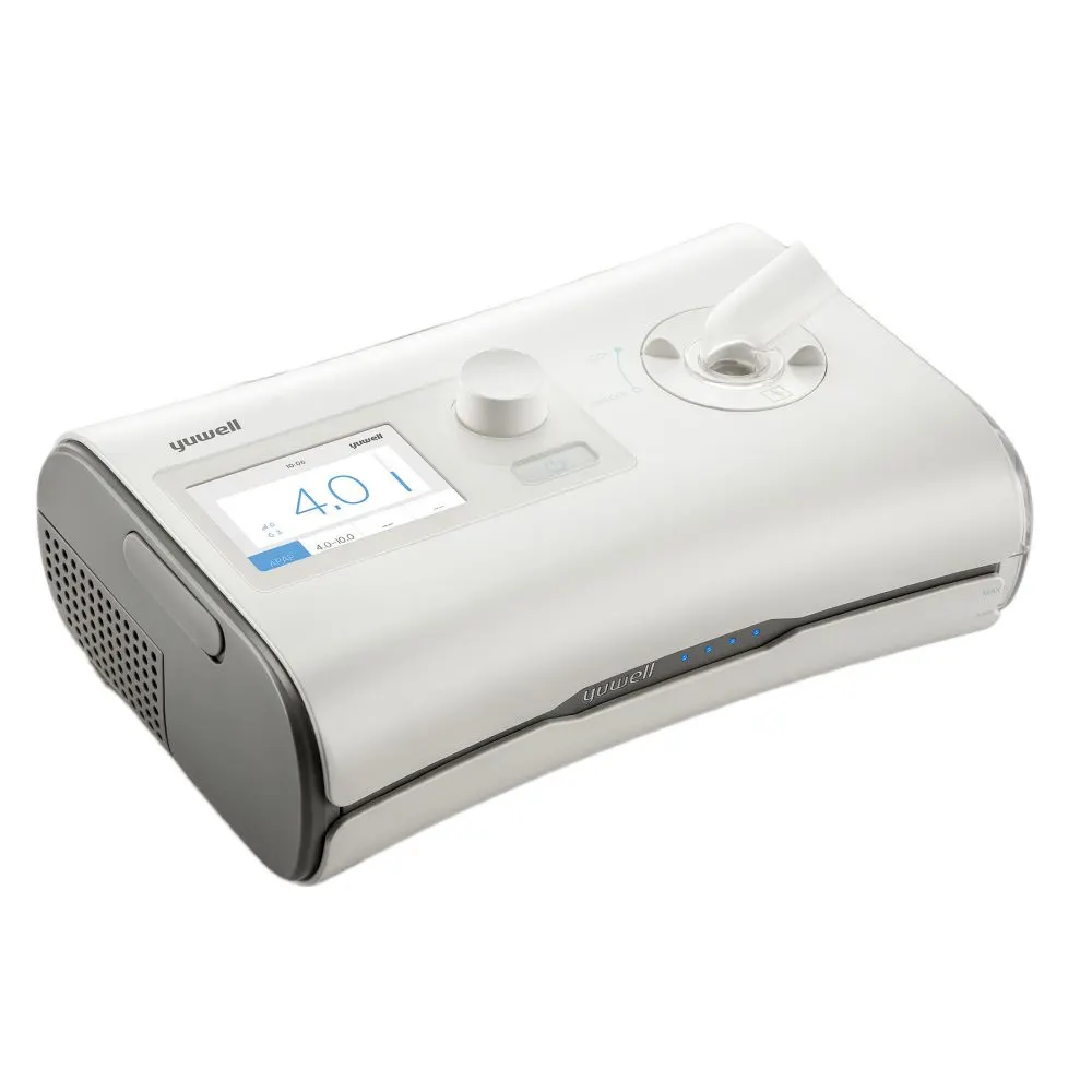 CPAP-apparat med fast eller automatiskt tryck, sedd snett framifrån