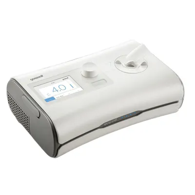 CPAP-apparat med fast eller automatiskt tryck, sedd snett framifrån