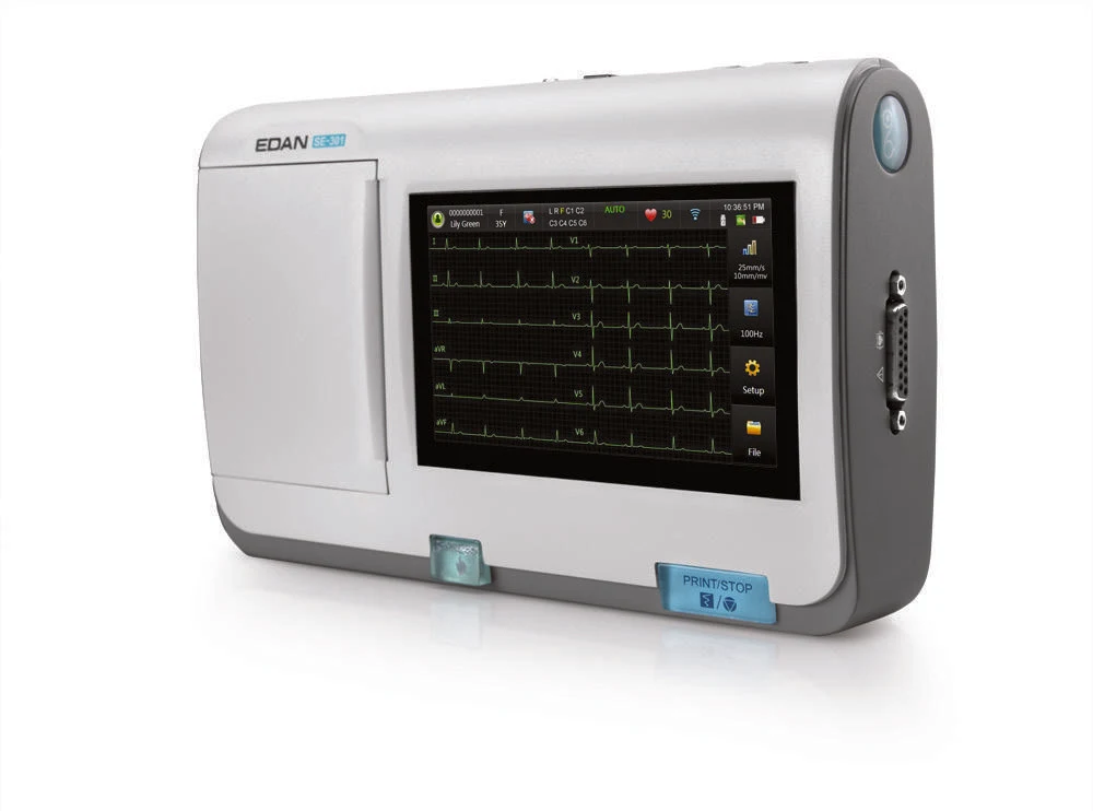 EKG-apparat med pekskärm och skrivare – kompakt EKG-enhet med pekskärm och inbyggd skrivare