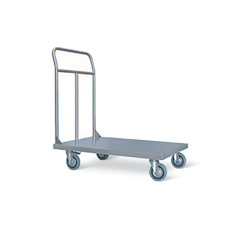Flakvagn i rostfritt stål med plattform 900 × 600 mm