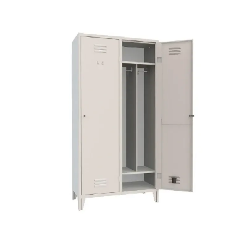 Klädskåp med 2 dörrar med övre och nedre fack, 1020 × 500 mm