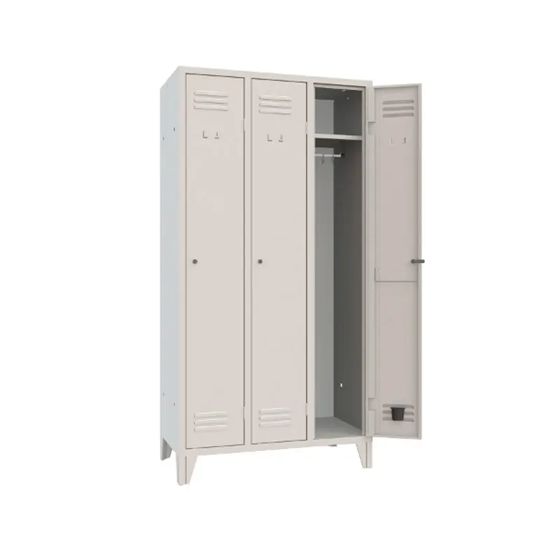 Klädskåp med 3 dörrar och övre fack, 907 × 500 mm