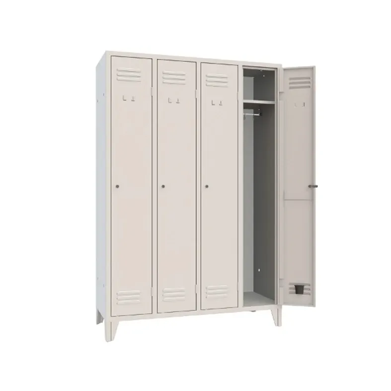 Klädskåp med 4 dörrar och övre fack, 1200 × 500 mm