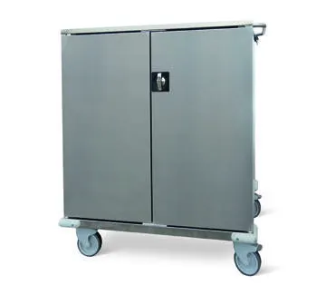 Linnevagn i polypropen med stängda dörrar och skjuthandtag