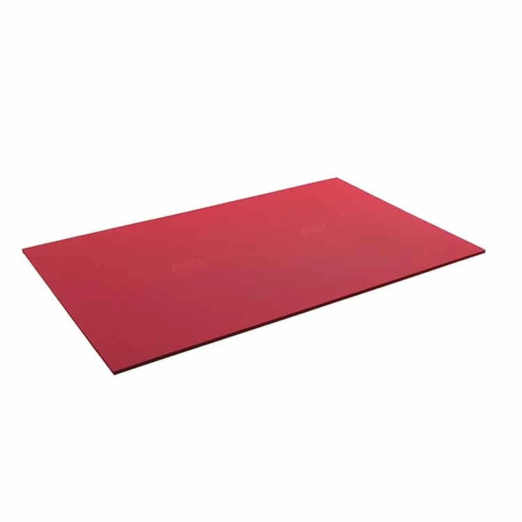 Stor träningsmatta 200 × 125 cm – hel röd träningsmatta snett ovanifrån