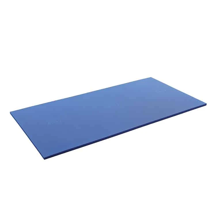 Träningsmatta 200 × 100 × 2,5 cm – blå träningsmatta sedd snett uppifrån