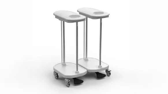 Tvättsäcksställ för 2 säckar, pedalmanövrerat