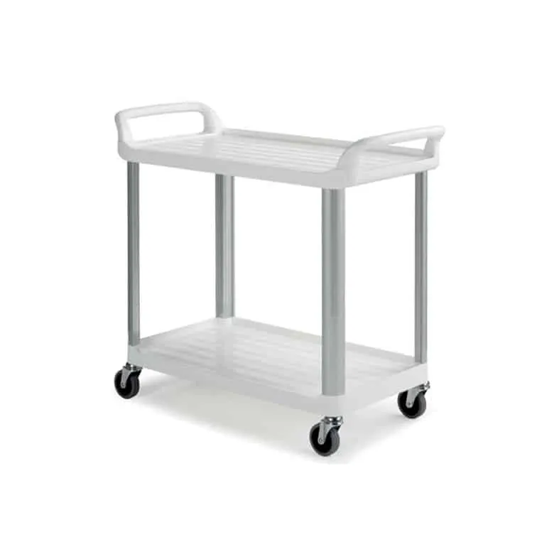 Vagn i aluminium med 2 hyllor i plast